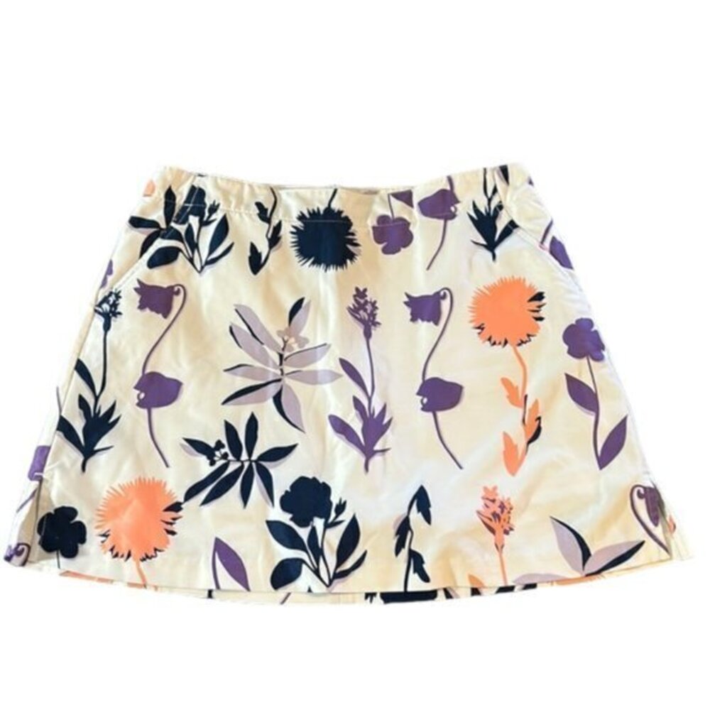 Lady Hagen Tennis Golf White Floral Skort Size 6 EUC #0845-AT